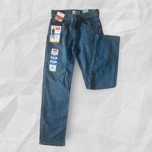 COPY - New Wrangler Boys Blue Jeans Straight Flex Fit Regular Size 12 Adjustabl…